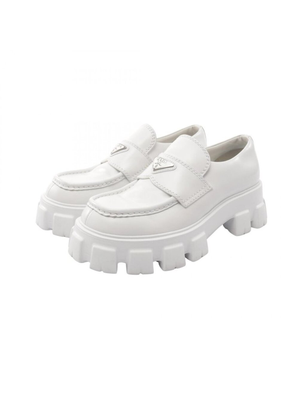 Prada Loafers Monolith Triangular Plate Leather